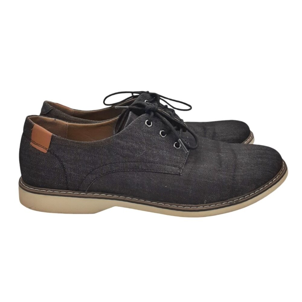 Steve Madden M-Disit Blue Black Fabric Oxford Shoes SZ 11